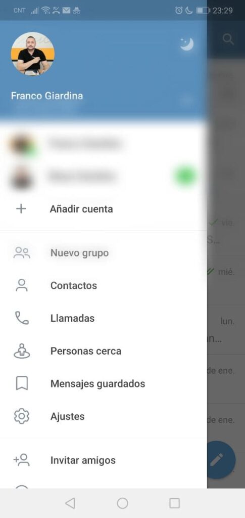 Opciones de Privacidad en Telegram